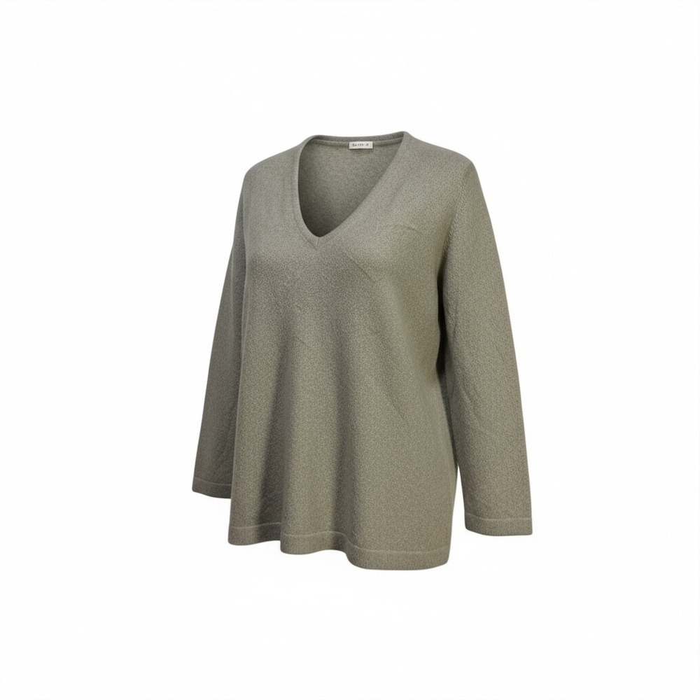 Malo Made in Italy 100% Cashmere V-Neck Sweater Women's‎ Small Tan
